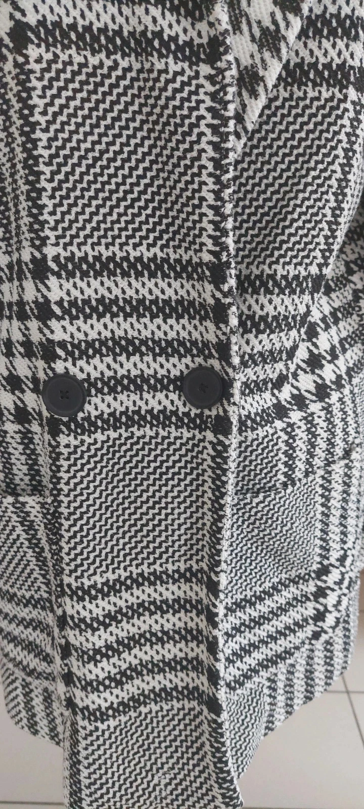 Manteau court à carreaux pied-de-poule - Jean Pascale - Taille M – photo 2